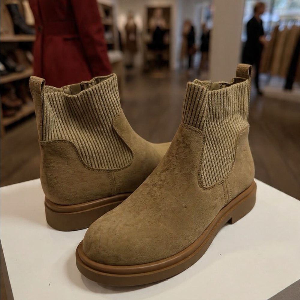 No Boundaries Tan Suede Chelsea Ankle Boots